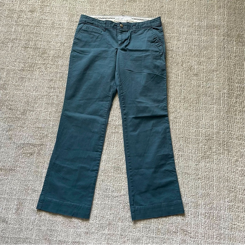 Old Navy Blue Green Khakis, Teal Pants, Lightweight pants, Low rise, size 8